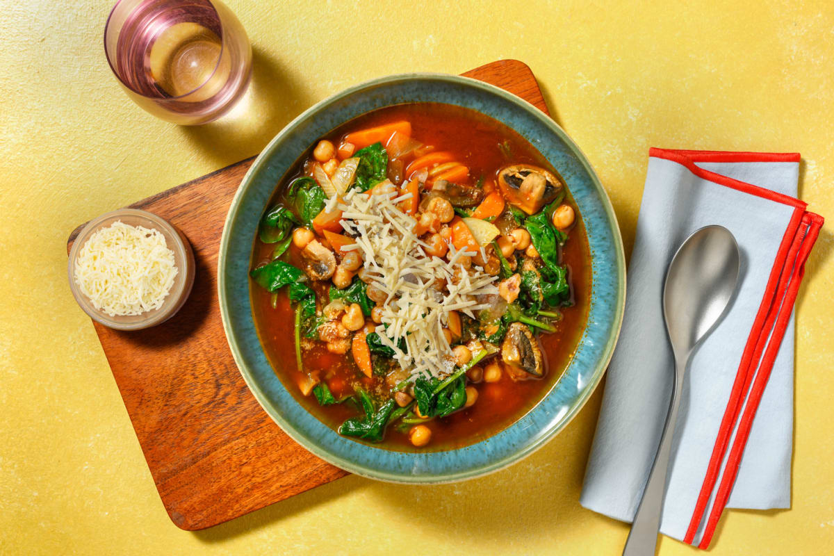 Guiso de garbanzos y setas