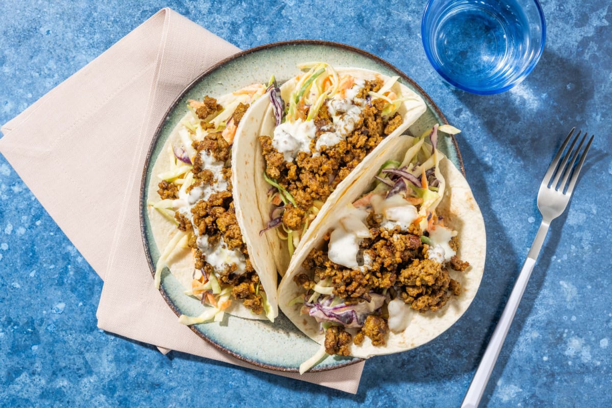 Indian Spiced Beef and Pepper Tacos