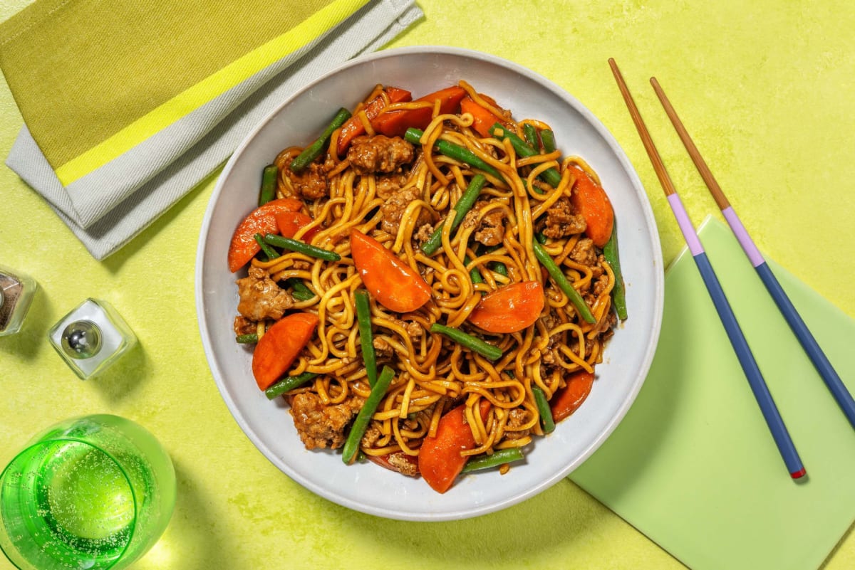 Thai Inspired Pork and Noodle Stir-Fry