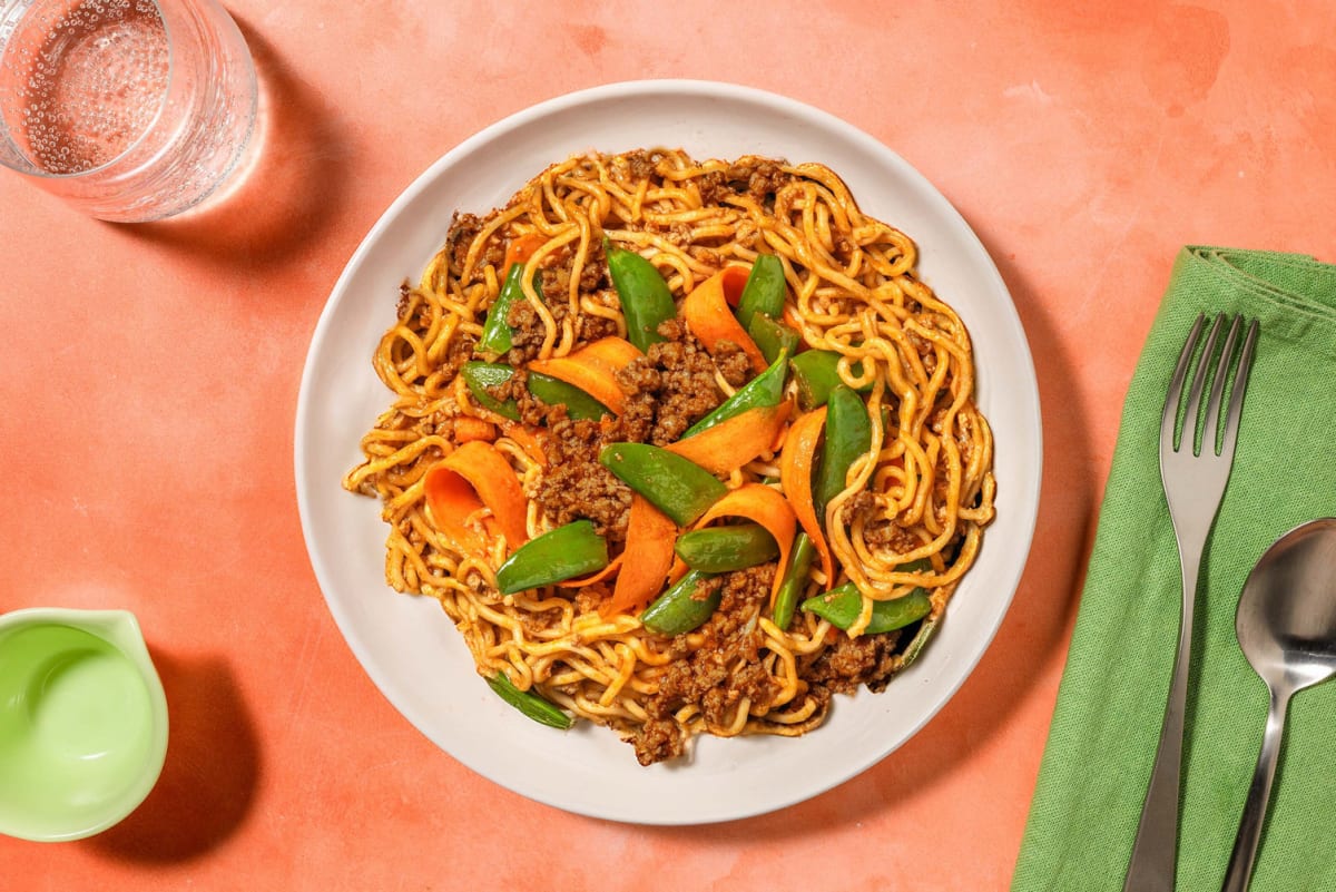 Thai Inspired Veggie Mince and Noodle Stir-Fry