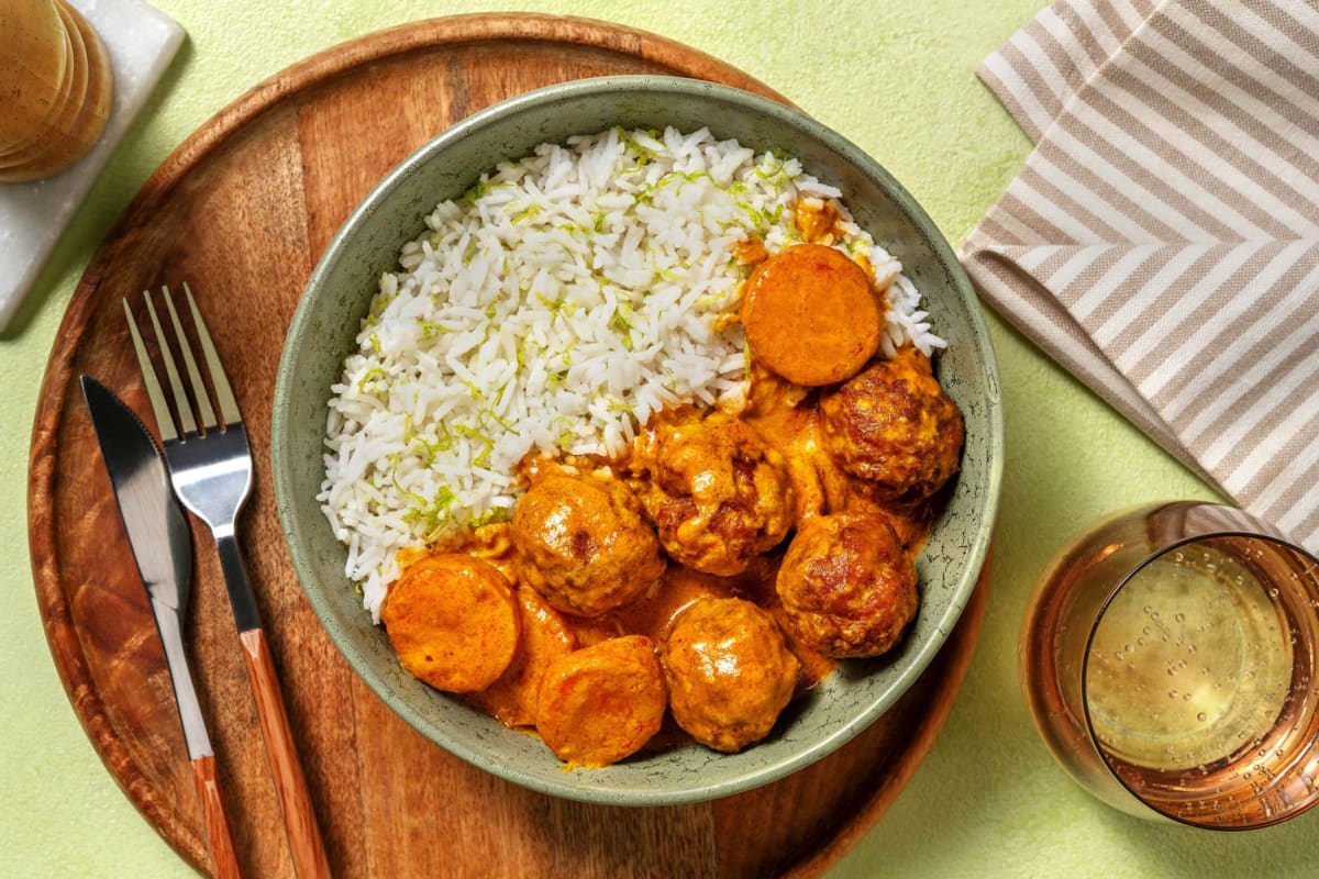 Red Thai Inspired Pork Meatball Curry