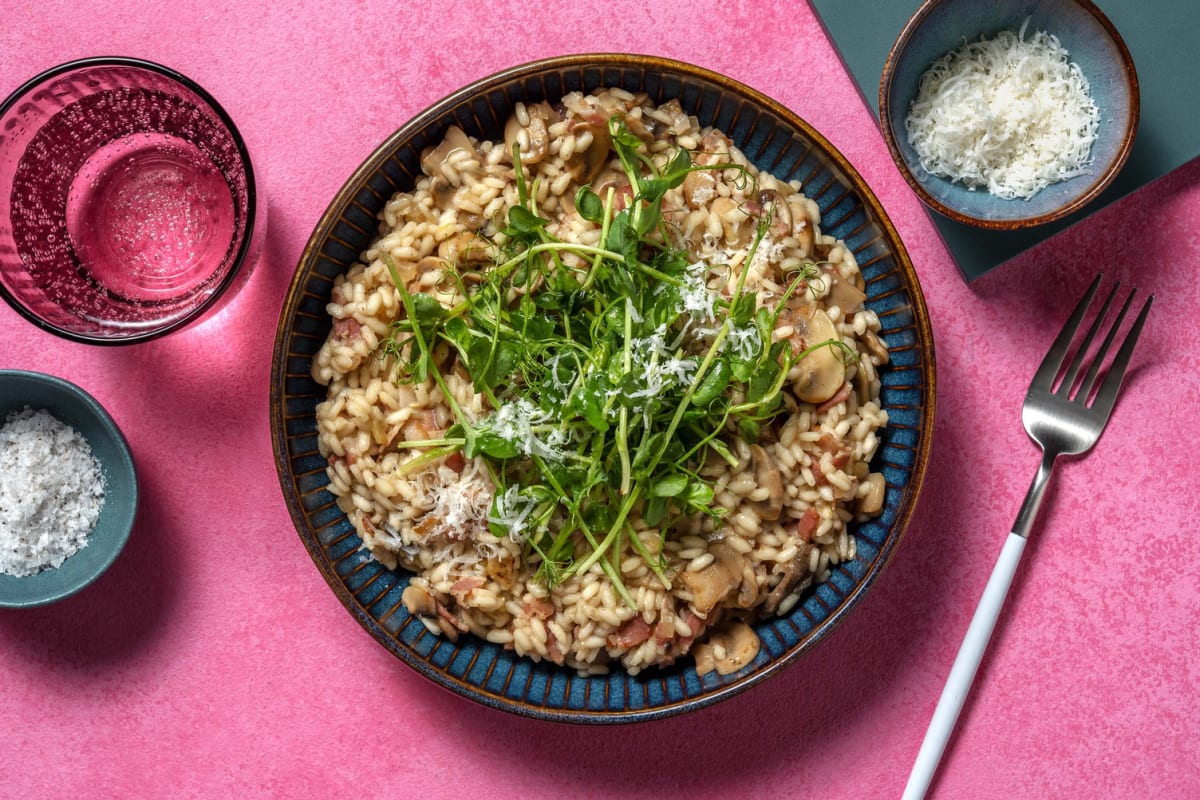 Oven-Baked Bacon & Mushroom Risotto