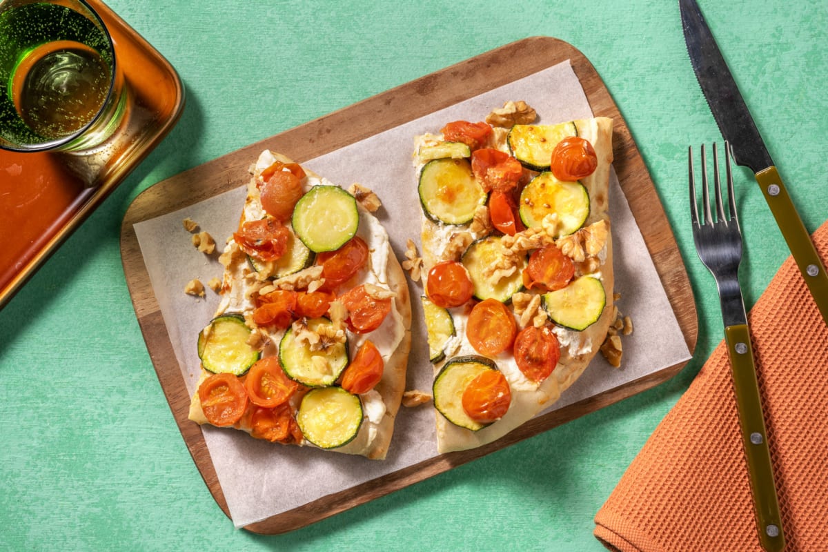 Pinsa ortolana alle zucchine e ricotta