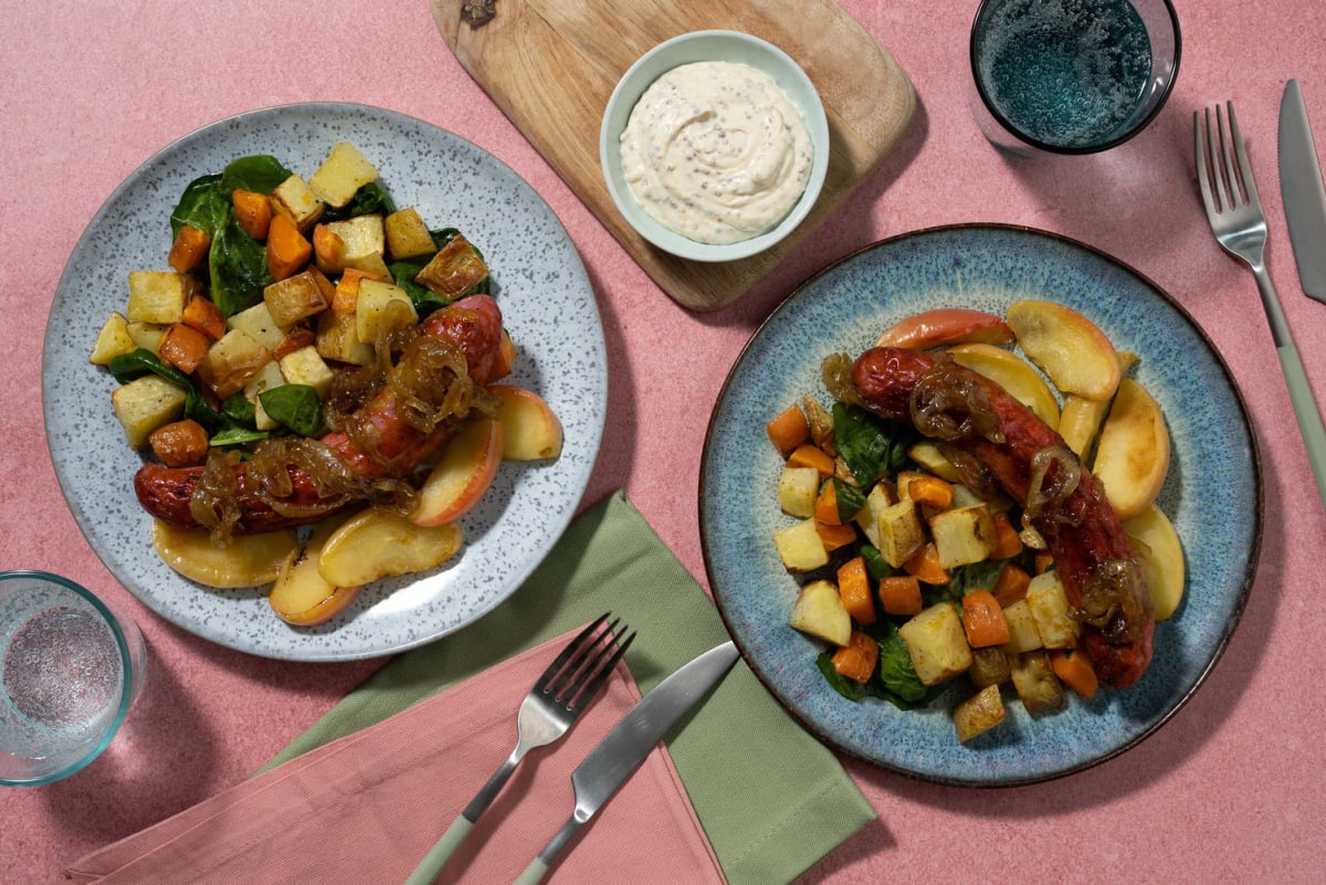 Sausage tray bake 