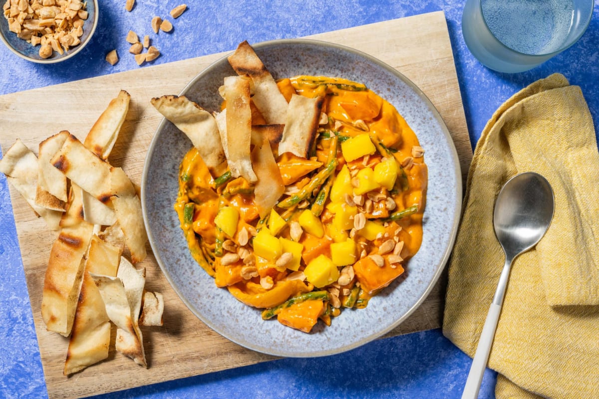 Rotes Thai-Mango-Curry mit Süßkartoffel