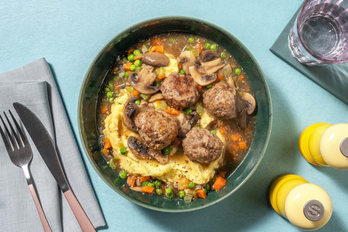 Ragoût de boulettes de dinde et de champignons