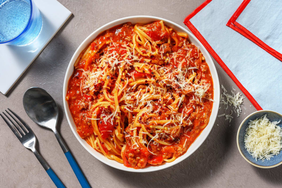 Sausage and Roasted Red Pepper Ragu