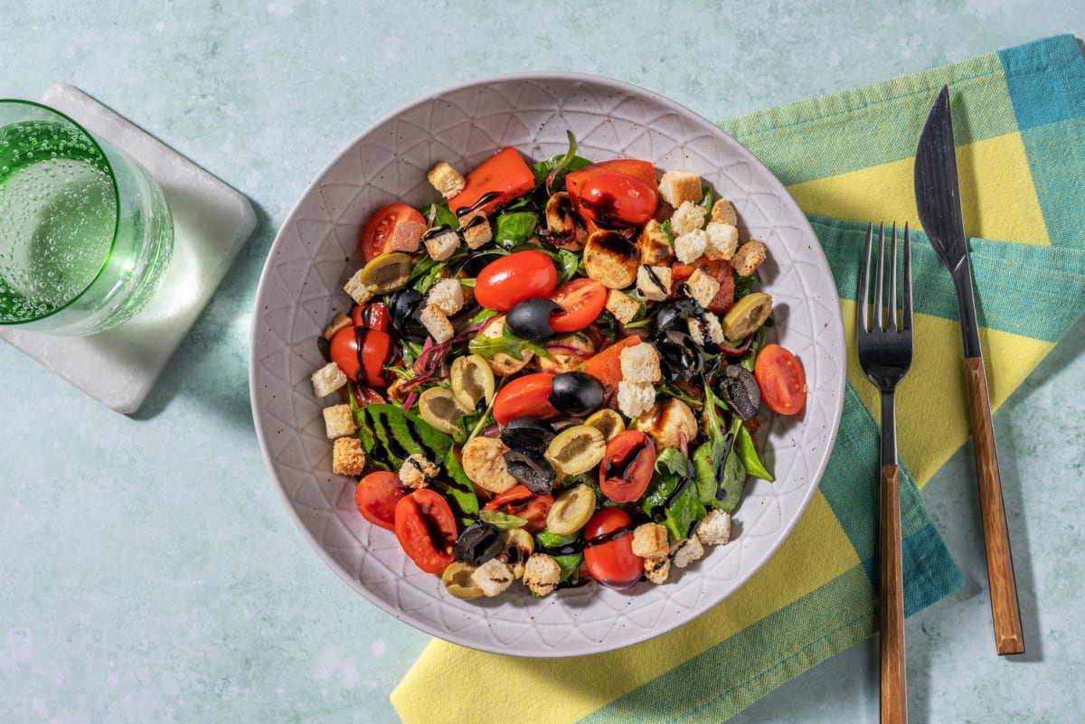 Salade de bocconcinis marinés et de légumes rôtis