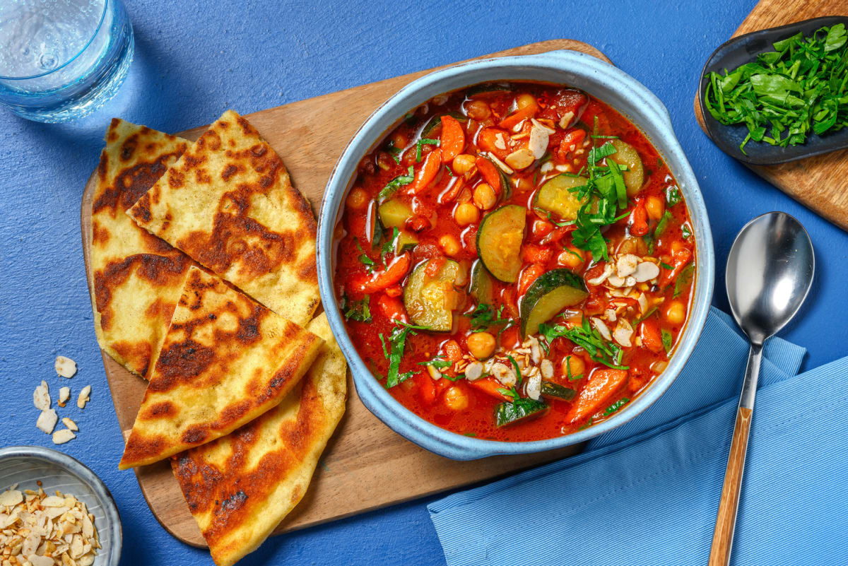 Persian-Inspired Chickpea, Veggie and Chicken Tender Stew