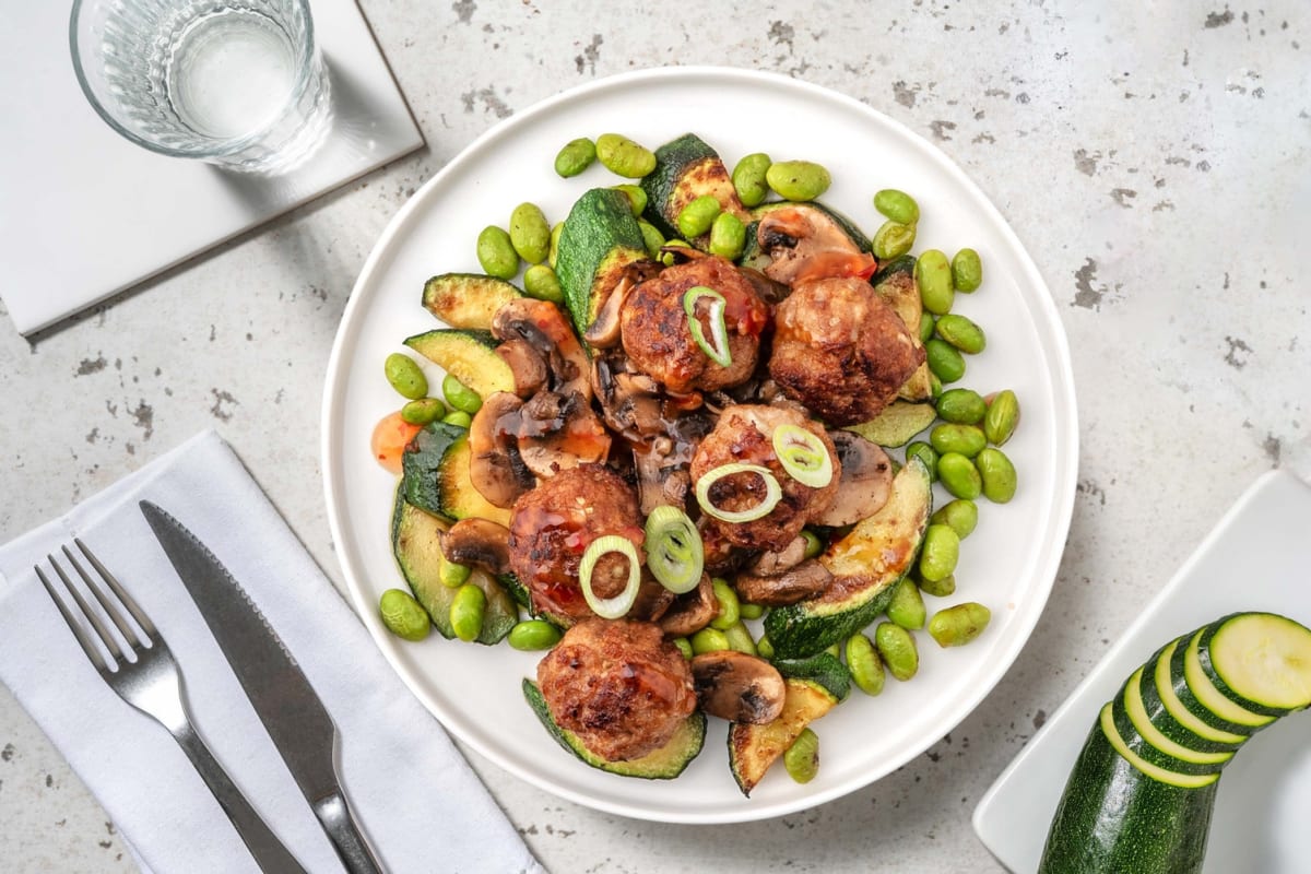Carb Smart Wonton-Inspired Beef Meatballs