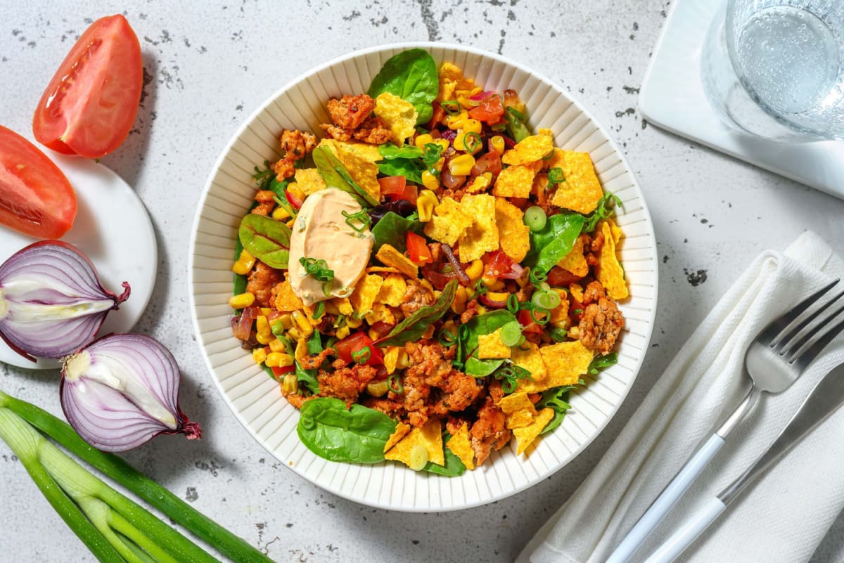 Salade colorée au chorizo