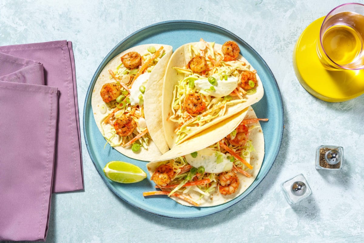 Tacos aux crevettes à la mexicaine