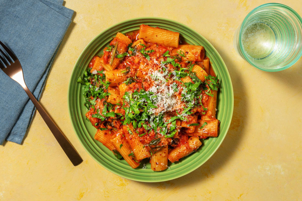 Rigatoni and Beef Rosé Marinara