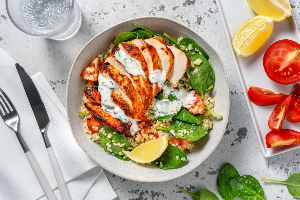 Carb Smart Chicken Thighs Bulgur Bowls