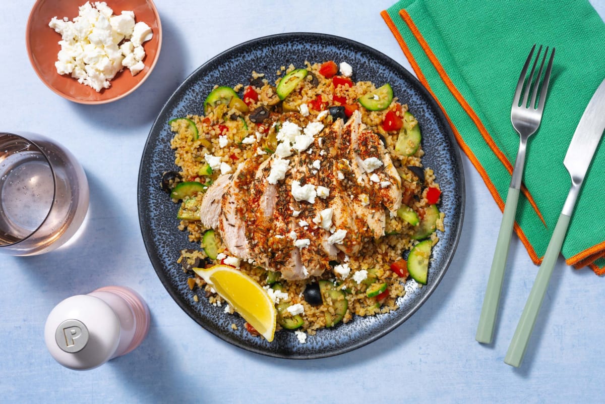 Middle Eastern Tofu Bulgur Bowls