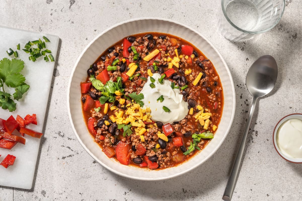 Chili au Beyond Meat® et au jalapeno