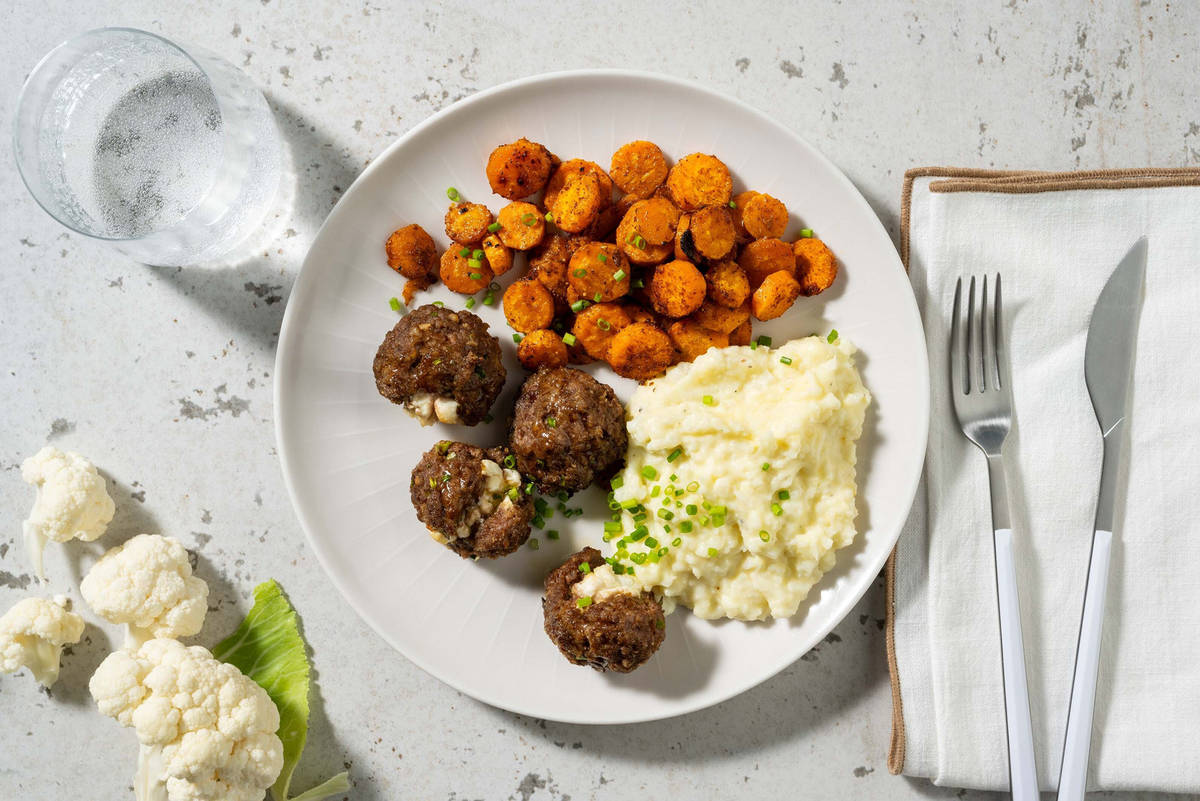 Carb Smart Cheese Stuffed Meatballs Recipe HelloFresh