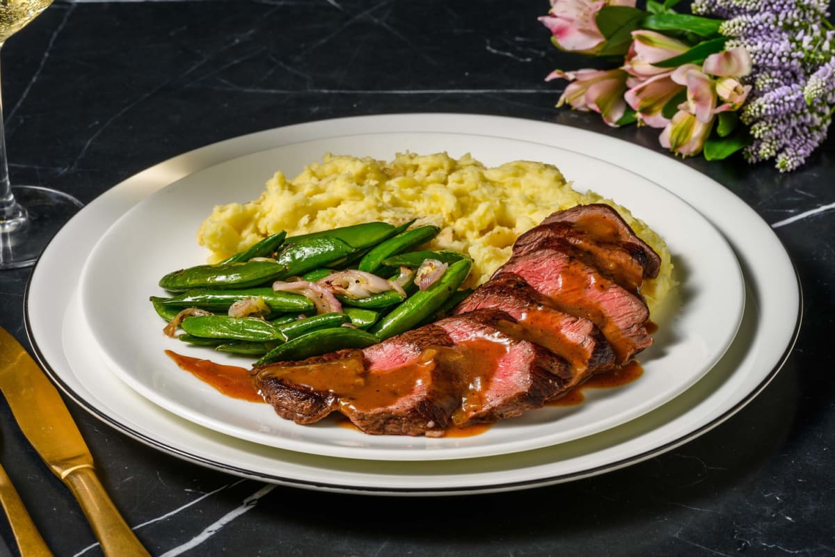 Truffle Double Striploin Steaks and Pan Gravy