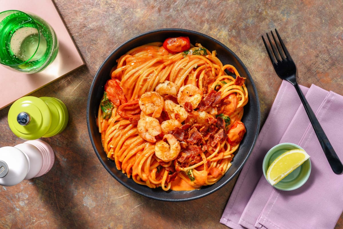 Creamy Lemon Shrimp Linguine