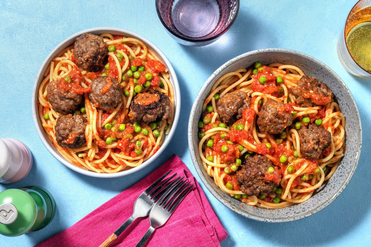Spaghetti and Beef Meatballs