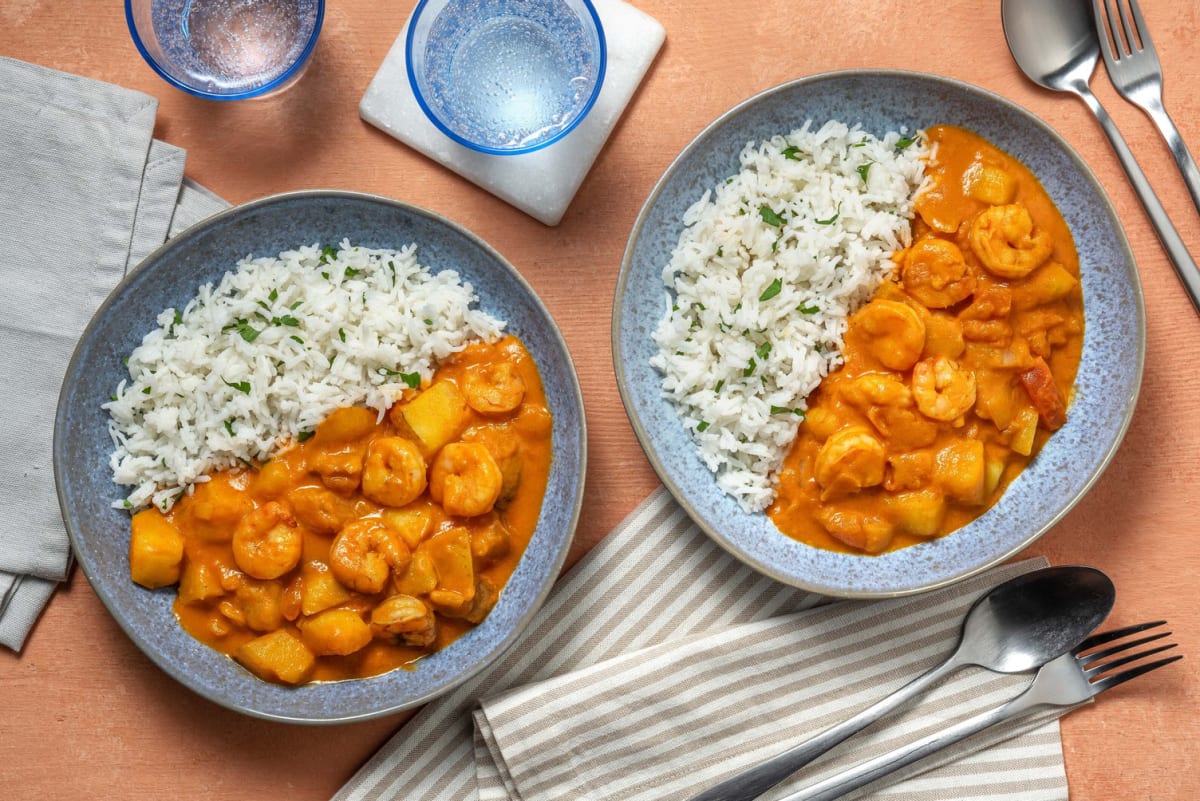 Shrimp and potato coconut curry