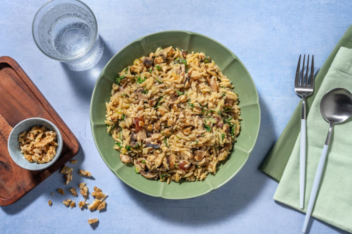 Spinach and Mushroom Orzo