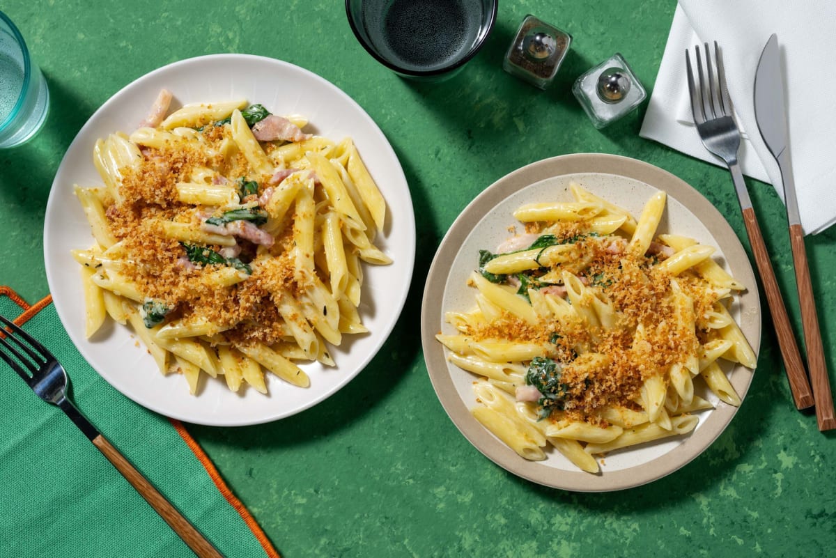 Cheese and Chicken Breast Spinach Penne Bake