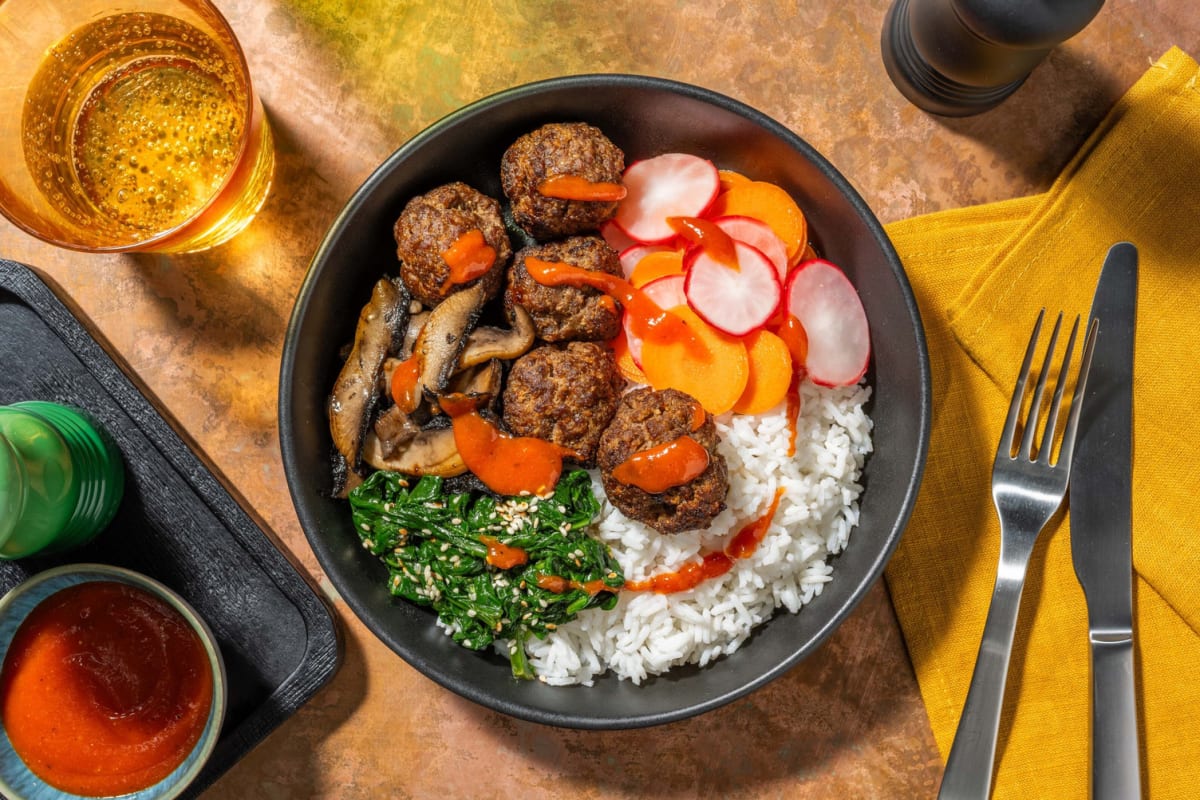 Bibimbap! mit Bulgogi-Hackbällchen