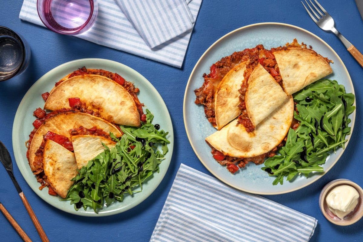 Spiced BBQ Pork Quesadillas