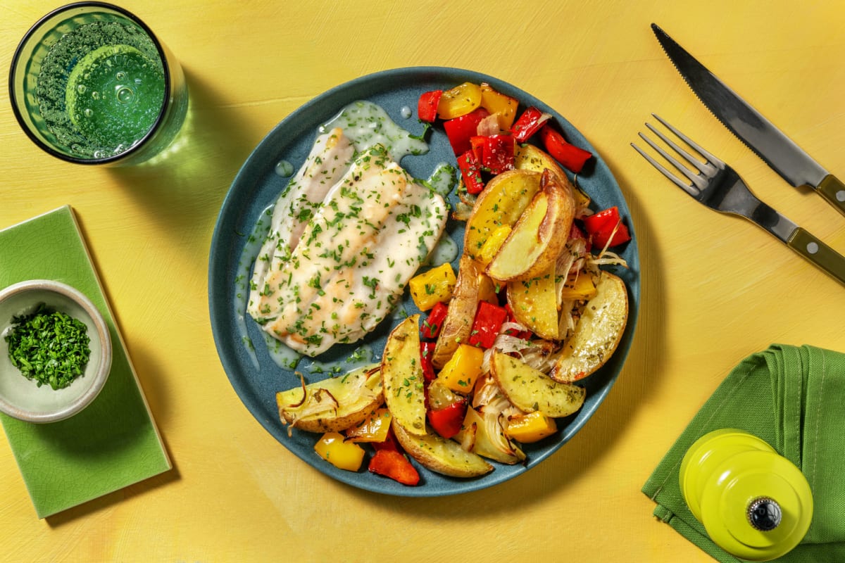 Merluza a la plancha en salsa verde