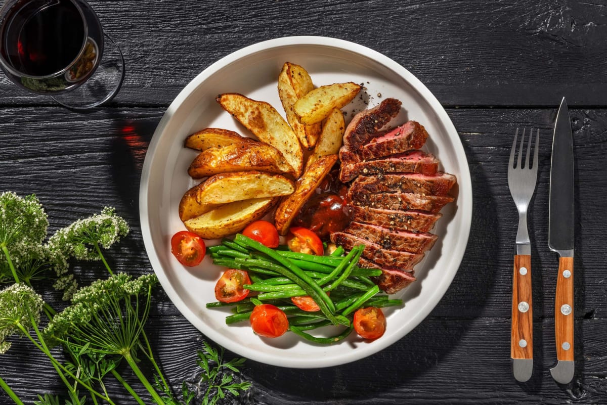 Feines Rindshuftsteak mit Pflaumendip