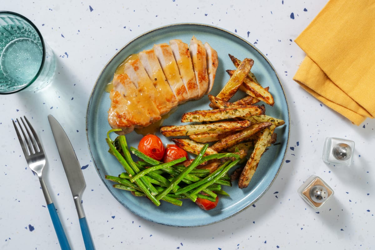 Pork Loin and Herby Chips