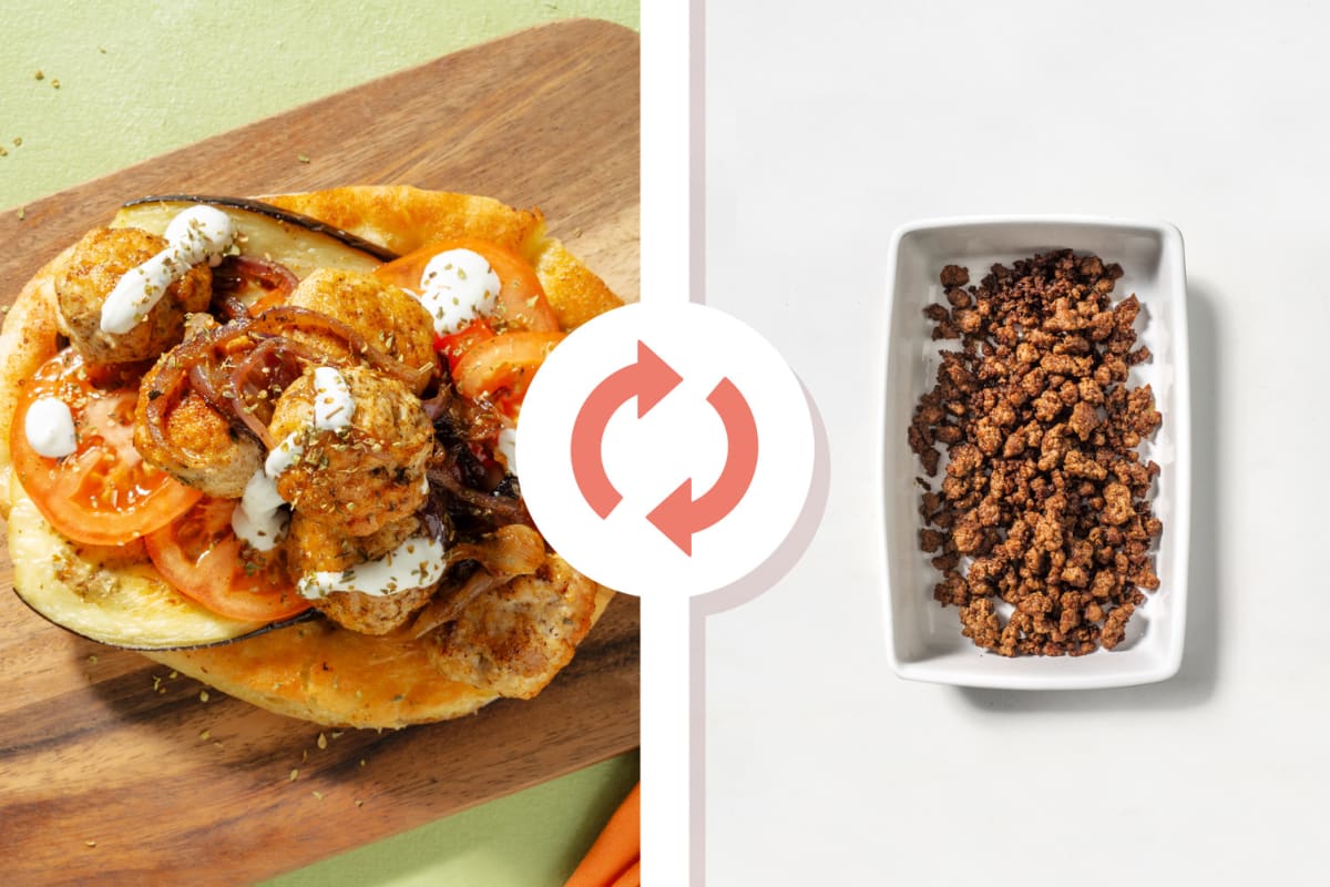 Gyros mediorientale di carne e melanzane 
