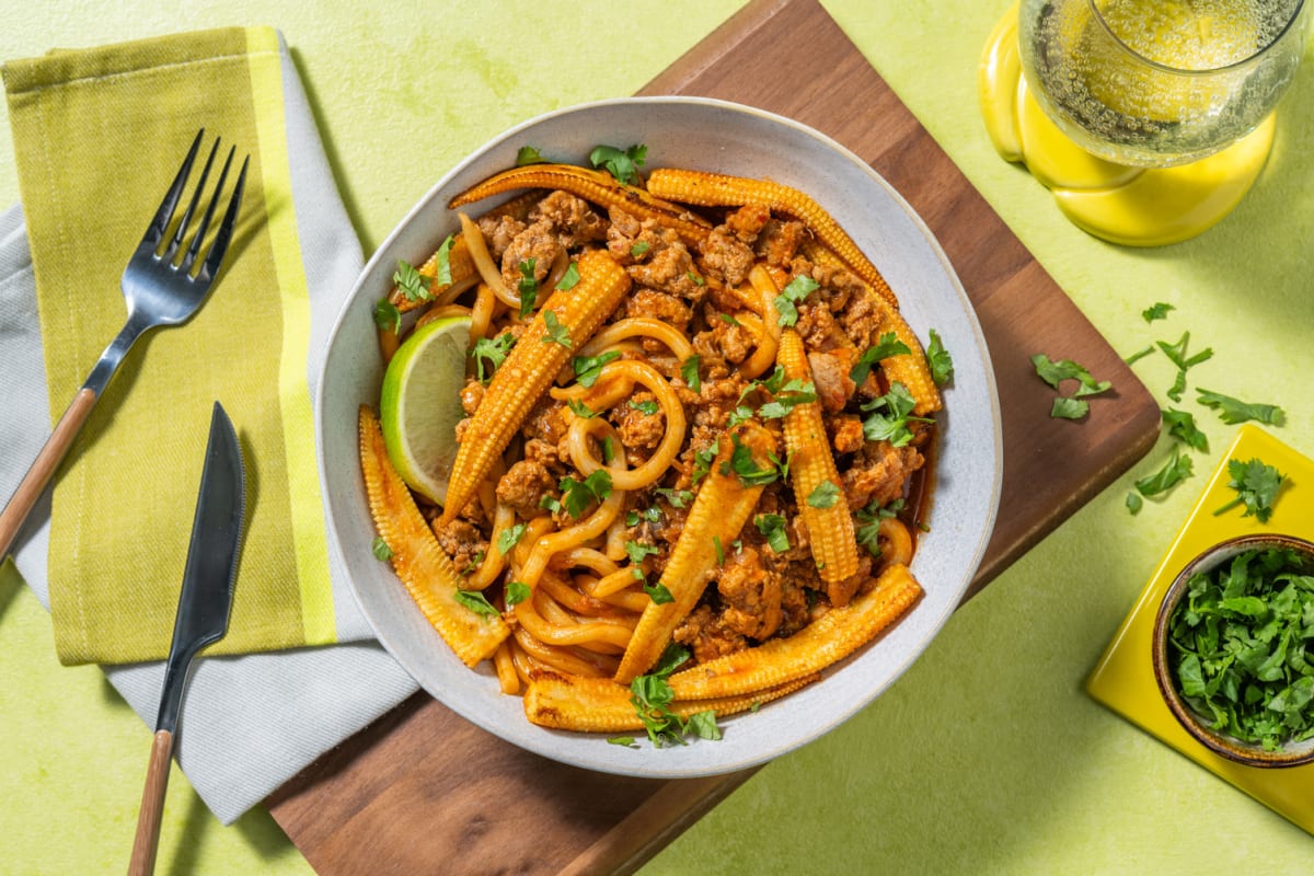 Spicy Gochujang Pork Udon