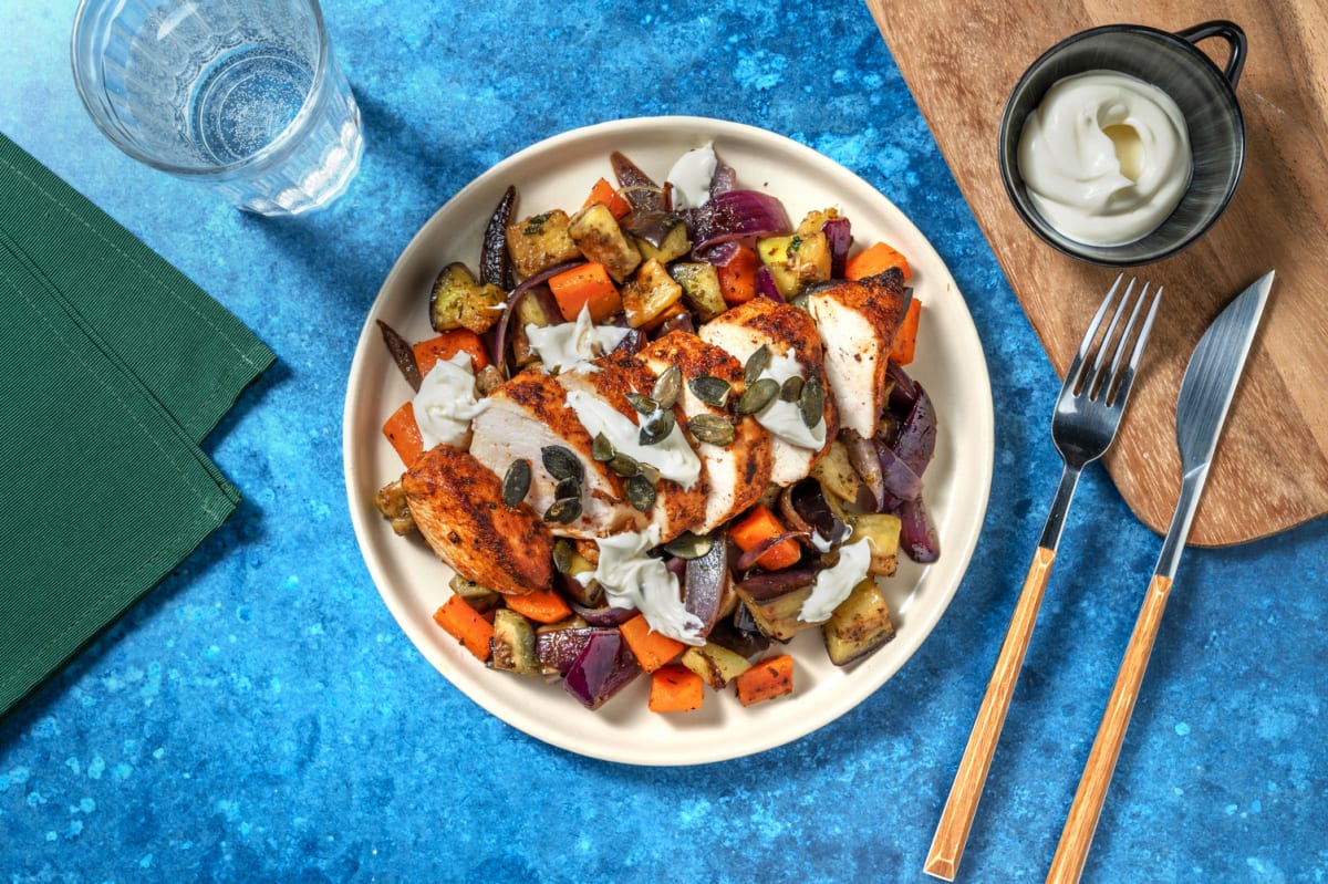 Pollo alla paprika e melanzane saltate