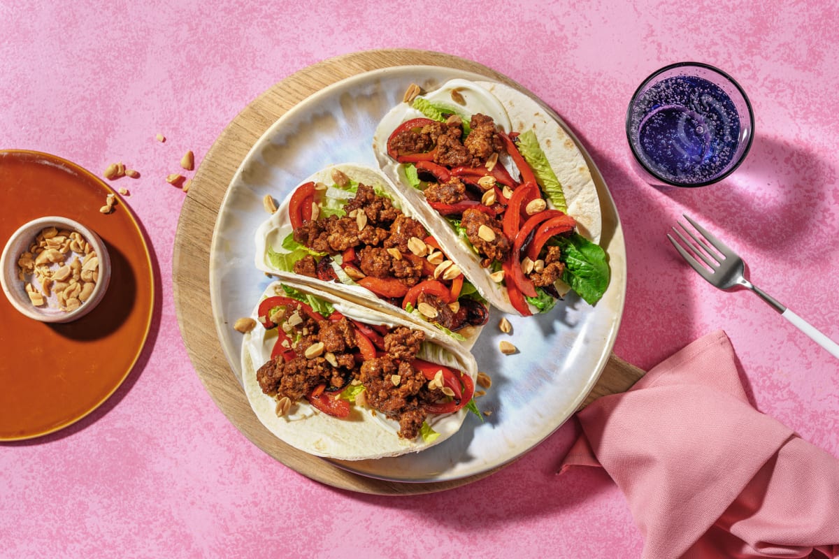Thai Larb Style Pork and Pepper Tacos