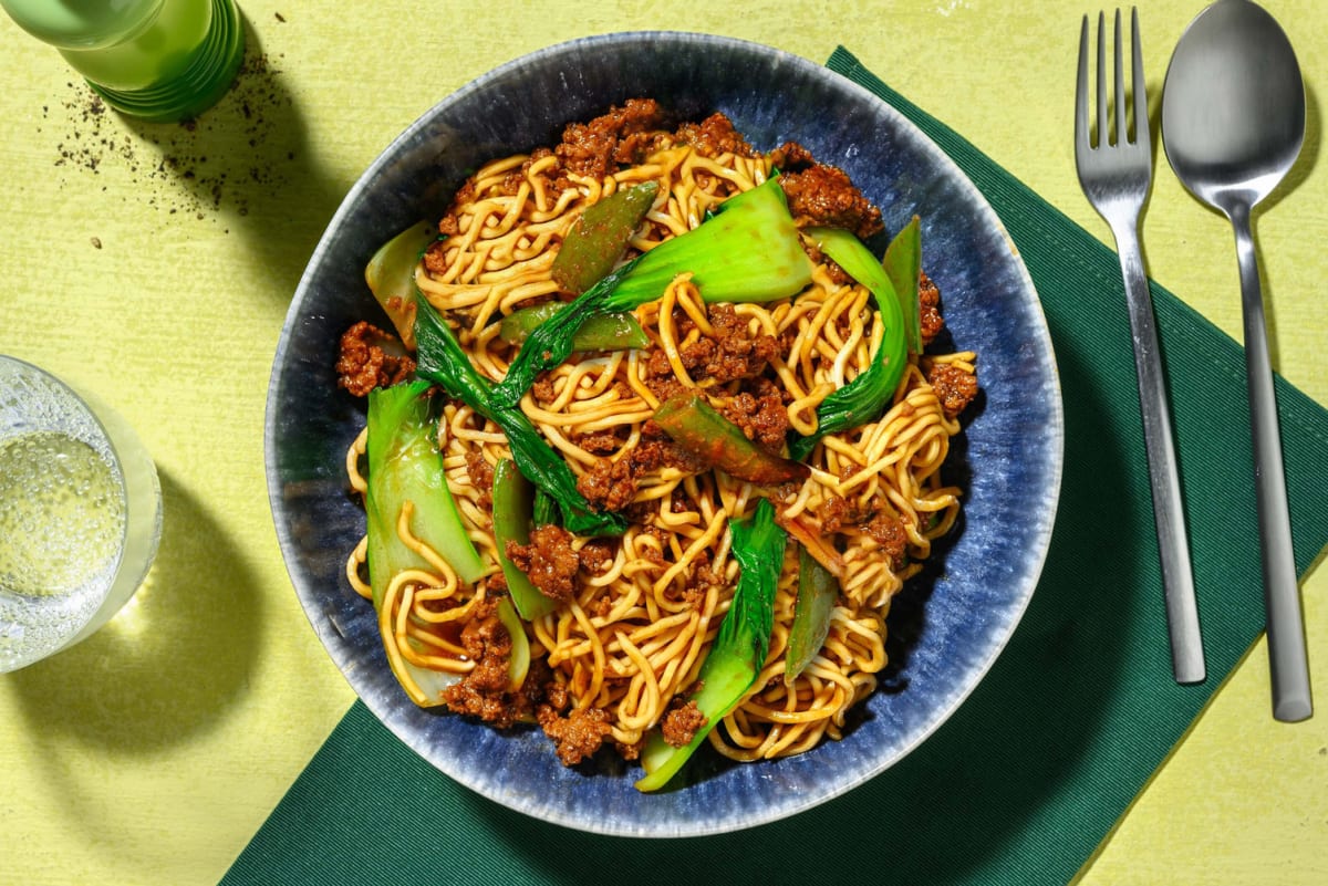 Sweet and Sticky Veggie Mince Noodles