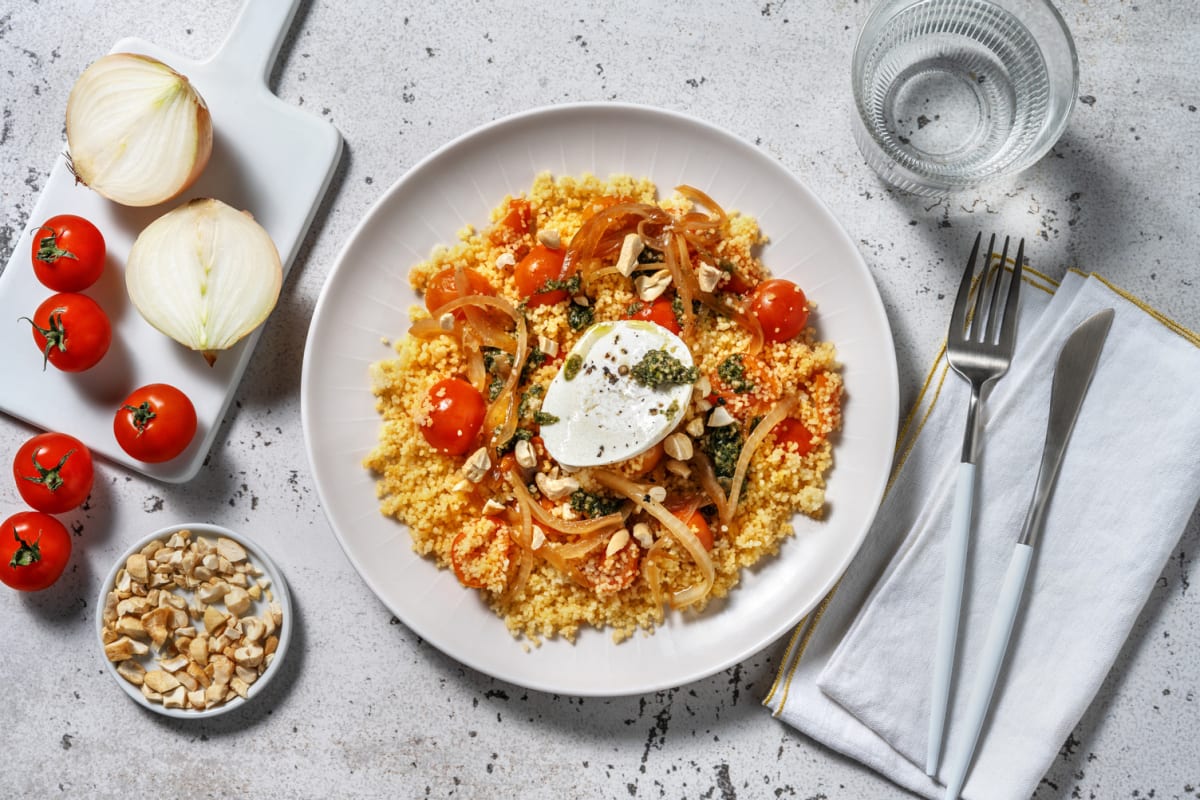 Couscous al pesto e burrata