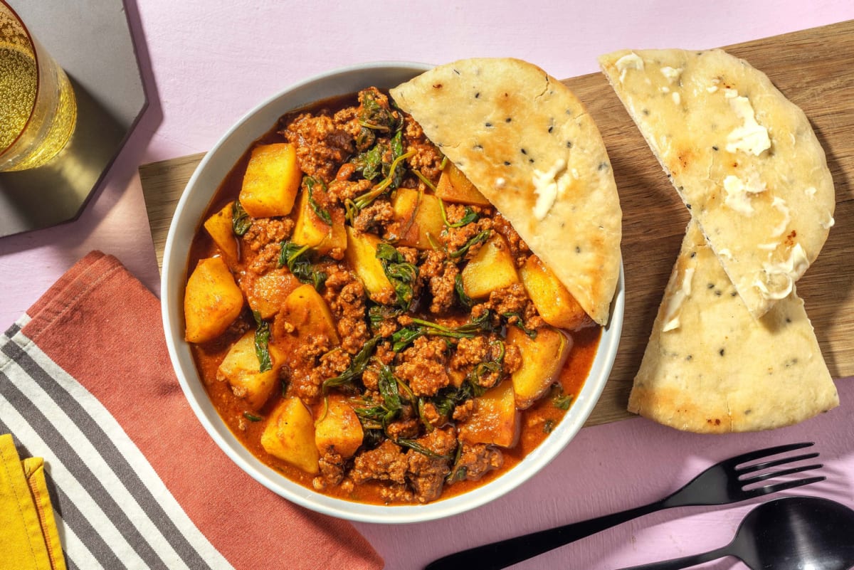 Beef, Potato and Spinach Rogan Josh Curry