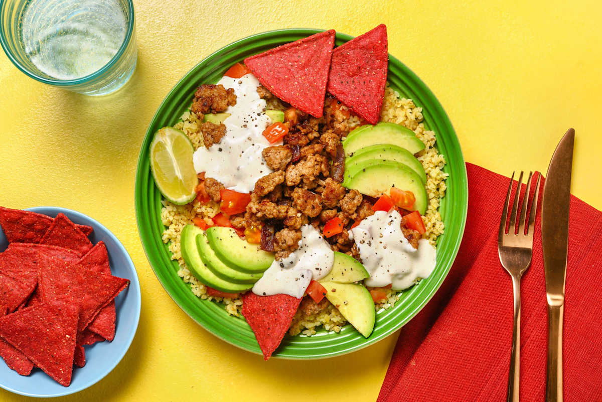 Bowl de boulgour au poulet aux épices mexicaines
