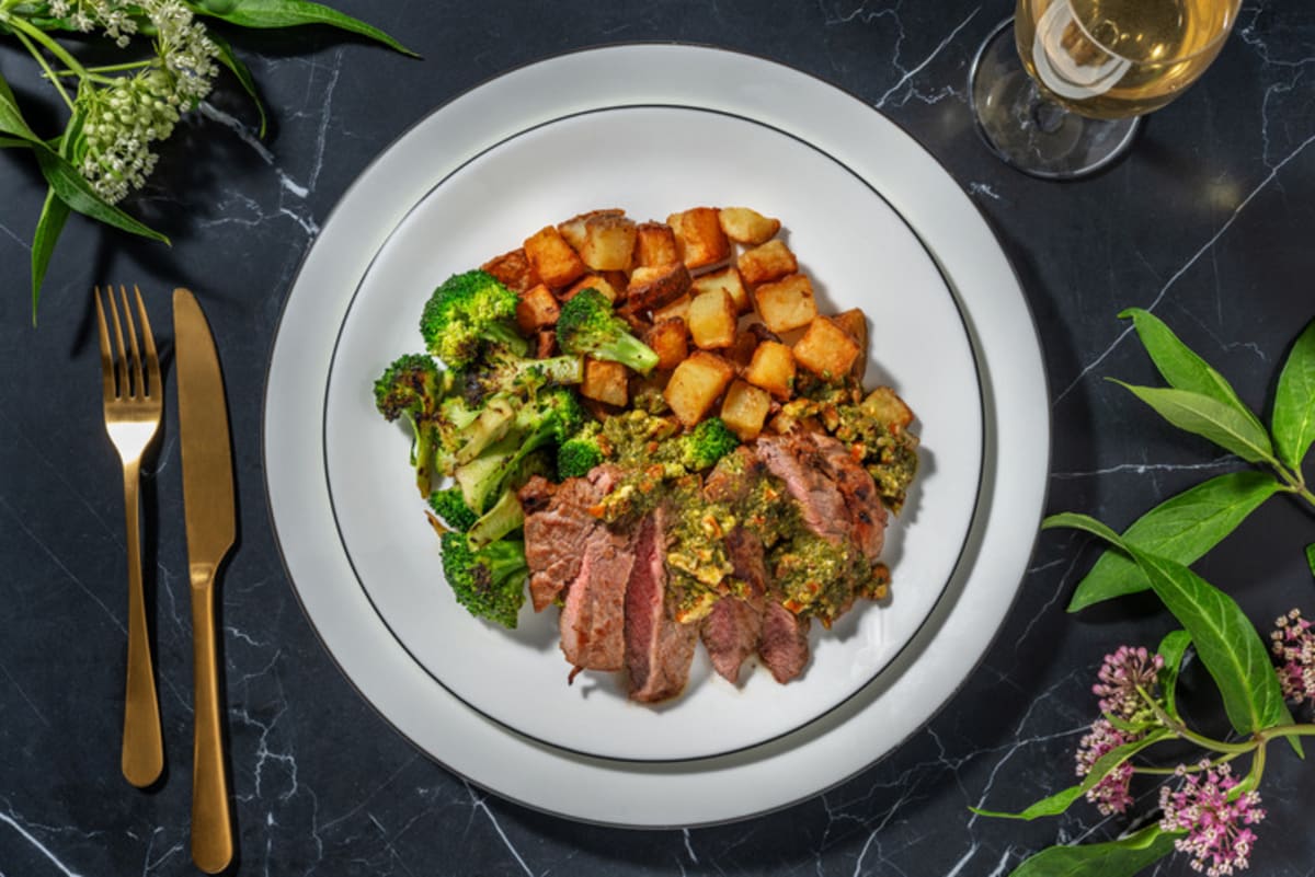 Irish Sirloin Steak and Twice-cooked Potatoes