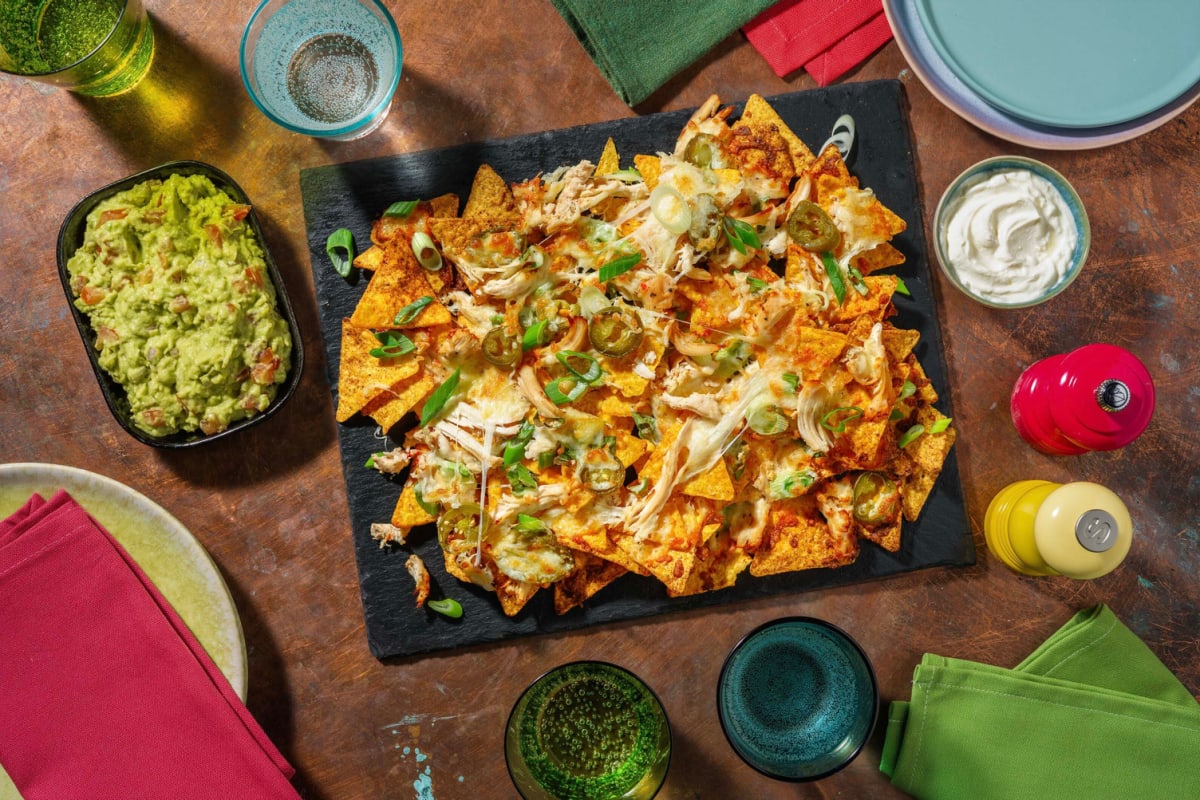 Loaded nacho's met pulled chicken