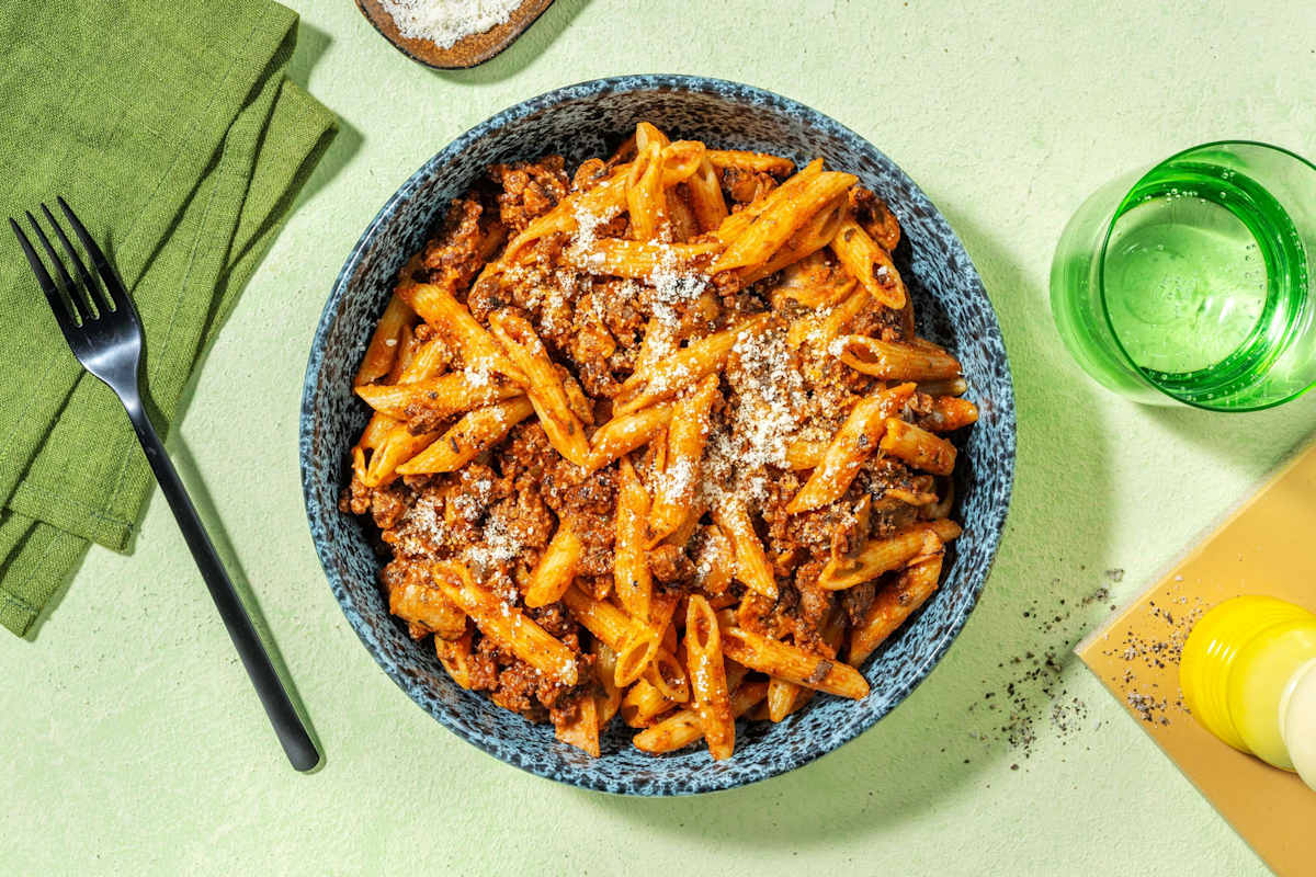 Super Quick Spaghetti, Beef and Mushroom Ragu