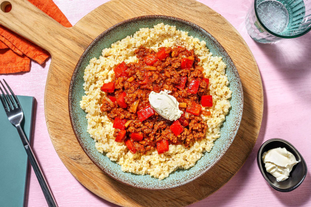 Goulash Inspired Beef and Bulgur