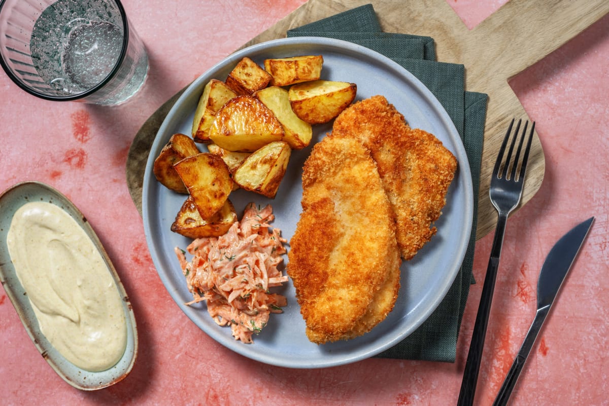 Hähnchenschnitzel mit Currydip