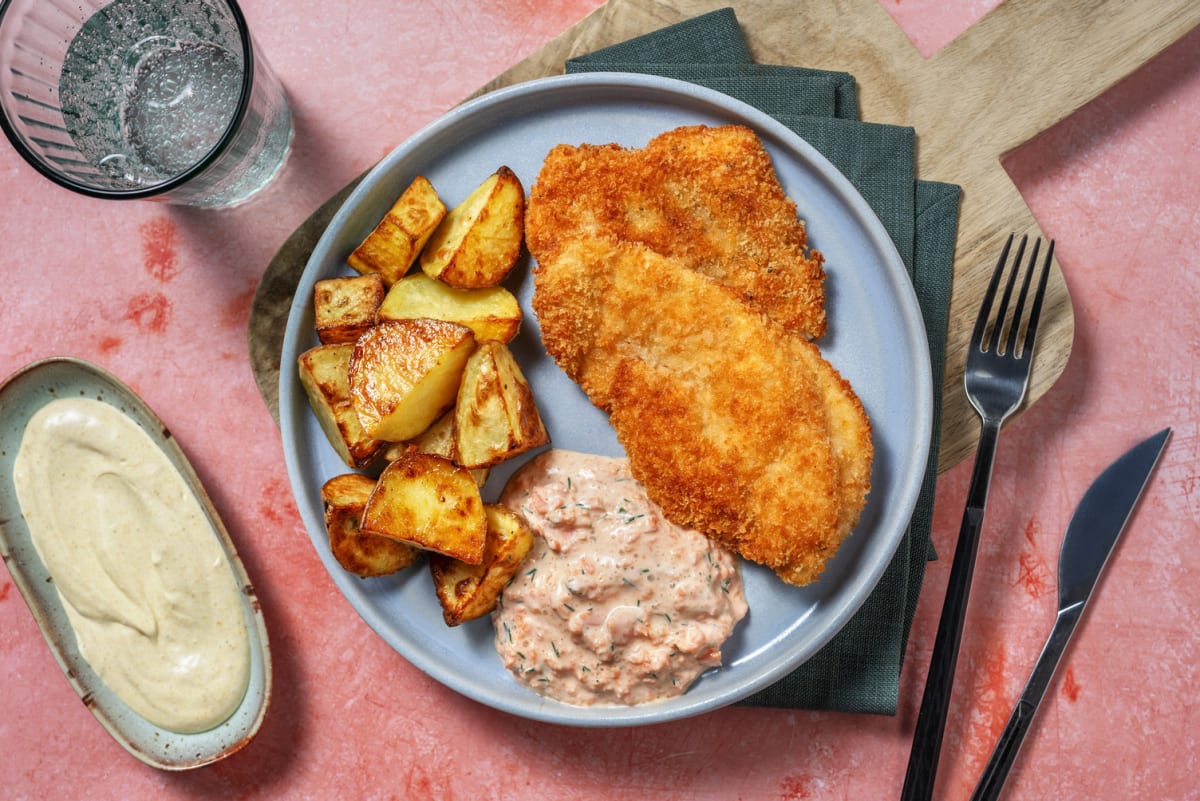 Hähnchenschnitzel mit Currydip