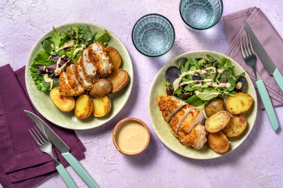 Cotoletta di pollo e salsa Alabama
