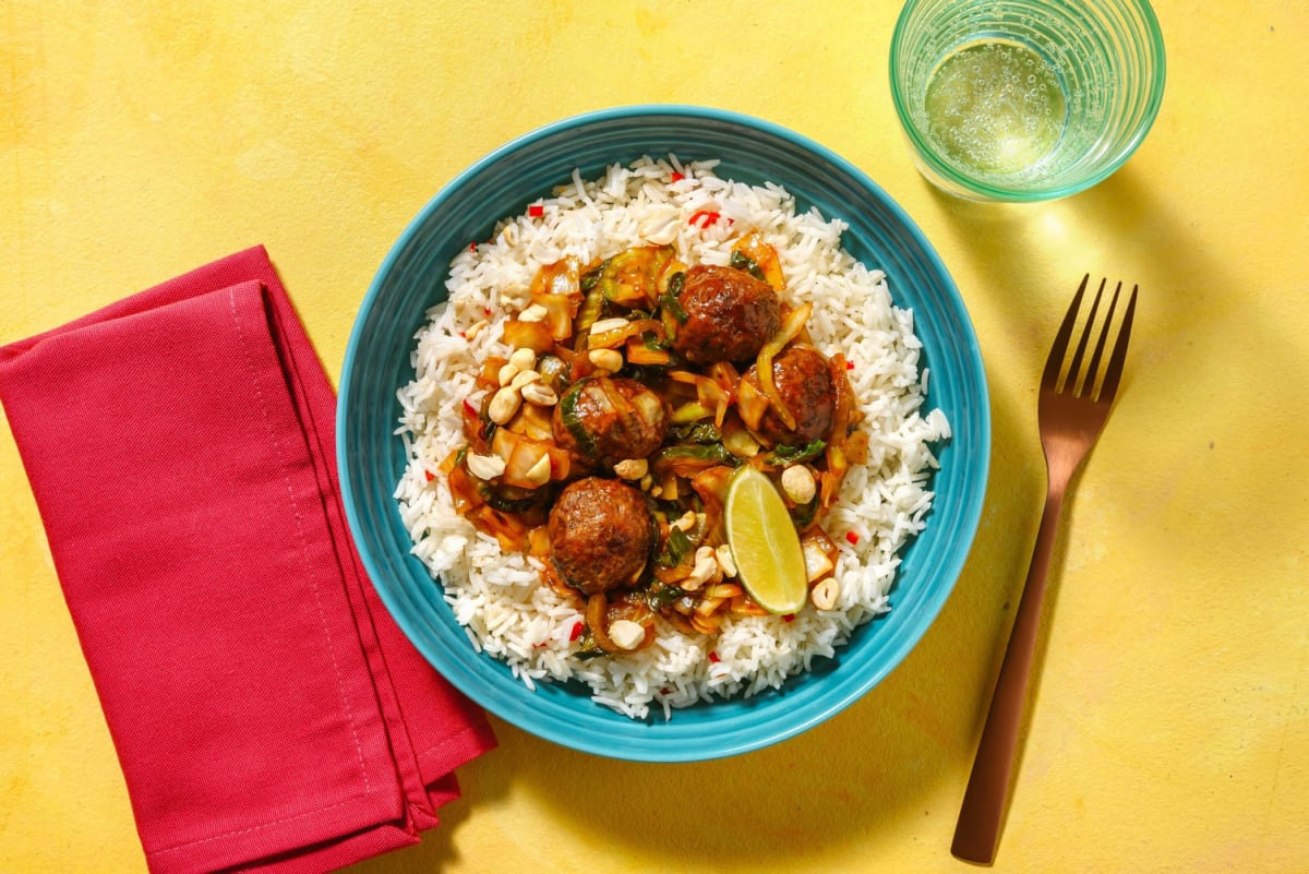 Aziatische stir-fry met bulgogi-gehaktballetjes