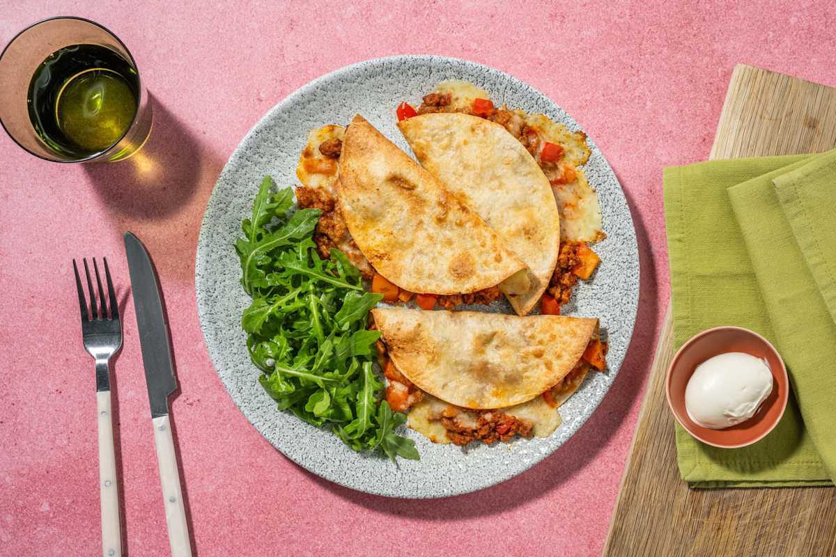 Spiced BBQ Beef Quesadillas Rapidas