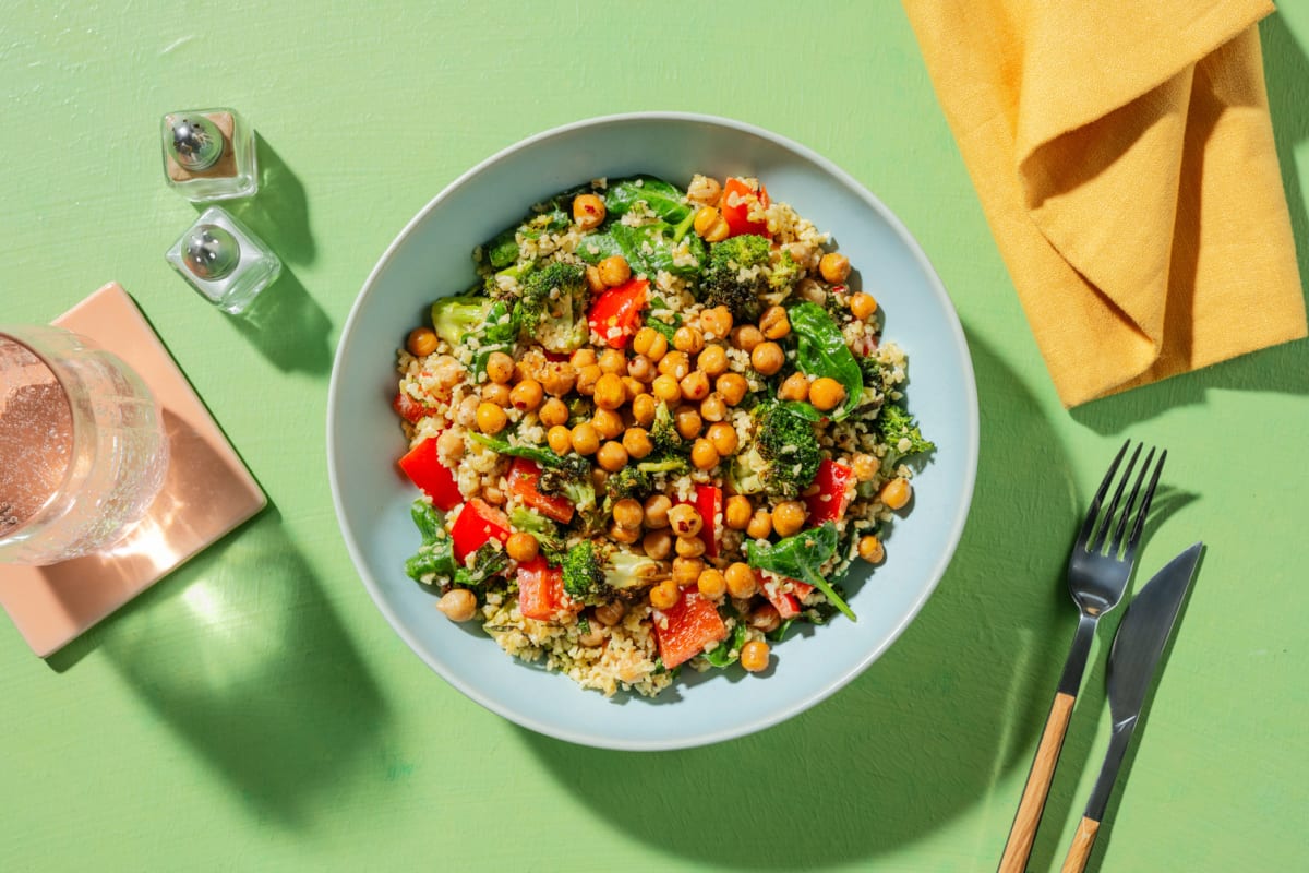 Roasted Chickpea and Broccoli Salad